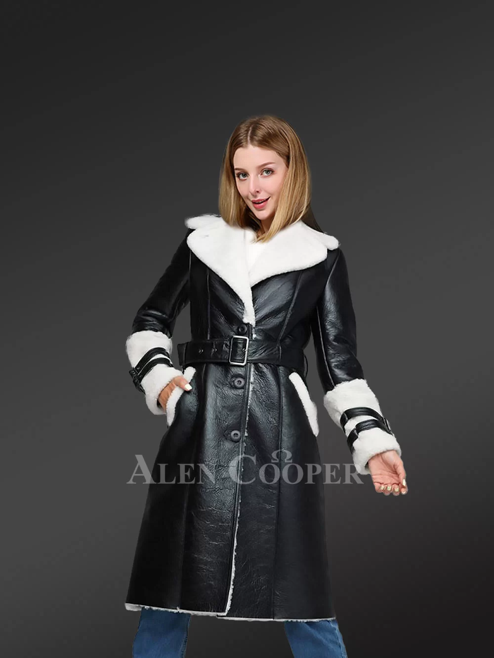 Royal Sheepskin Shearling Overcoat for women