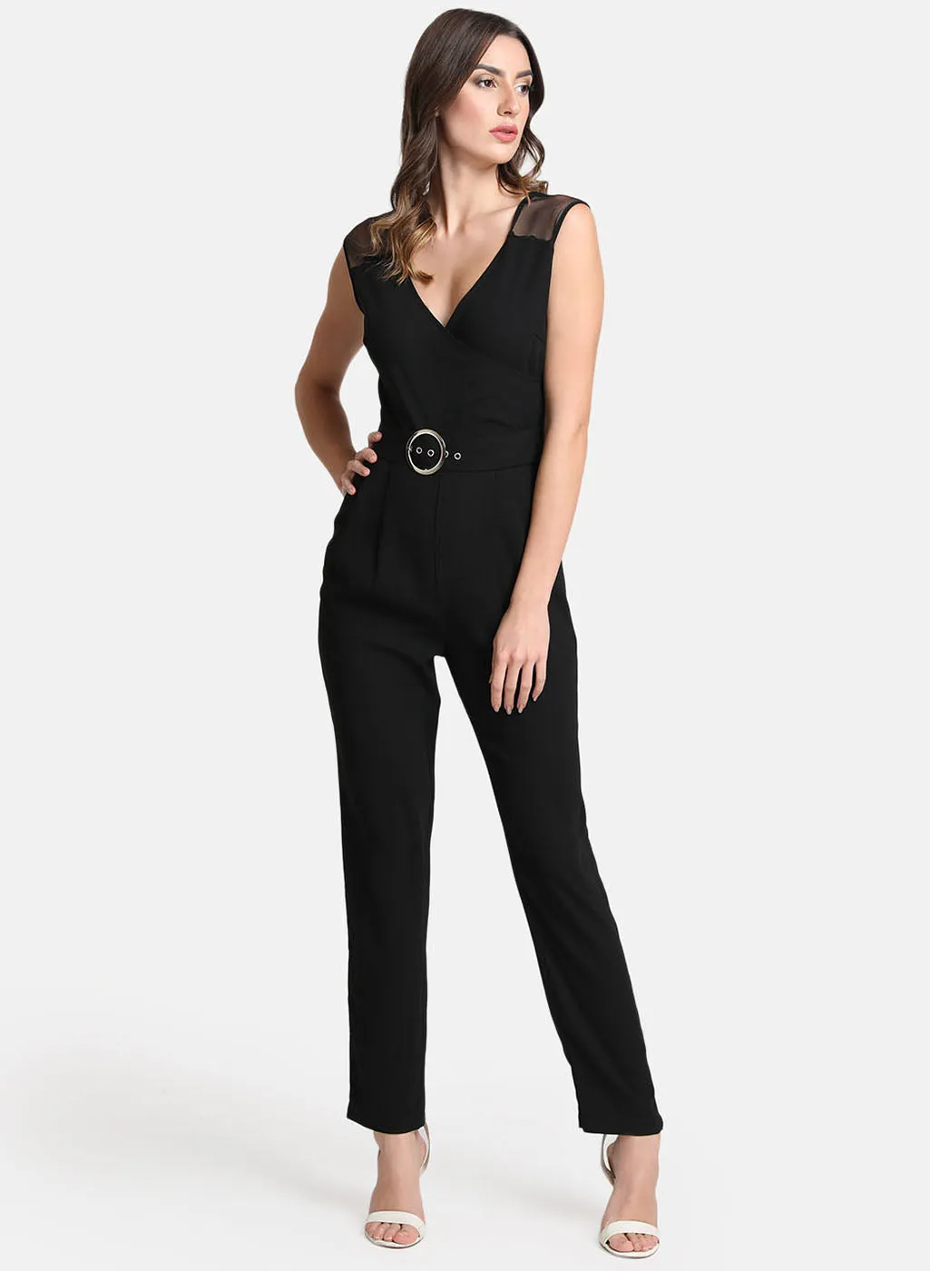 Self Wrap Smocked Jumpsuit