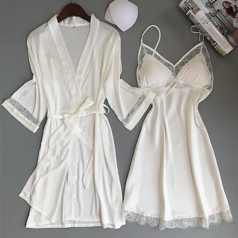 Set Lace Trim Sleepwear Casual Home Clothes Nightwear