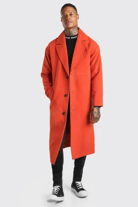 Single Breasted Extra Longline Overcoat | boohooMAN UK