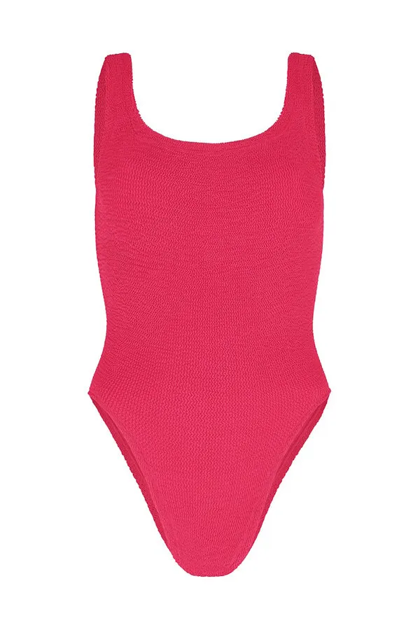 Square Neck Swim Metallic Raspberry