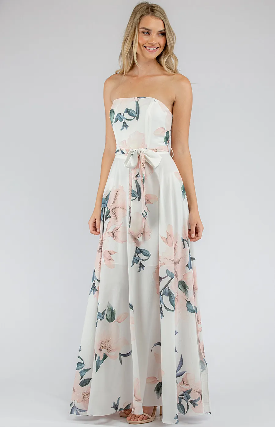 Strapless Maxi Floral Dress (SDR342-4A) 