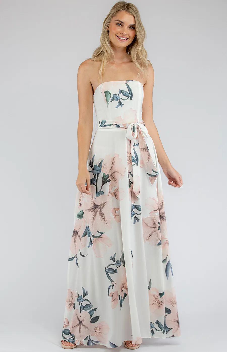 Strapless Maxi Floral Dress (SDR342-4A) 