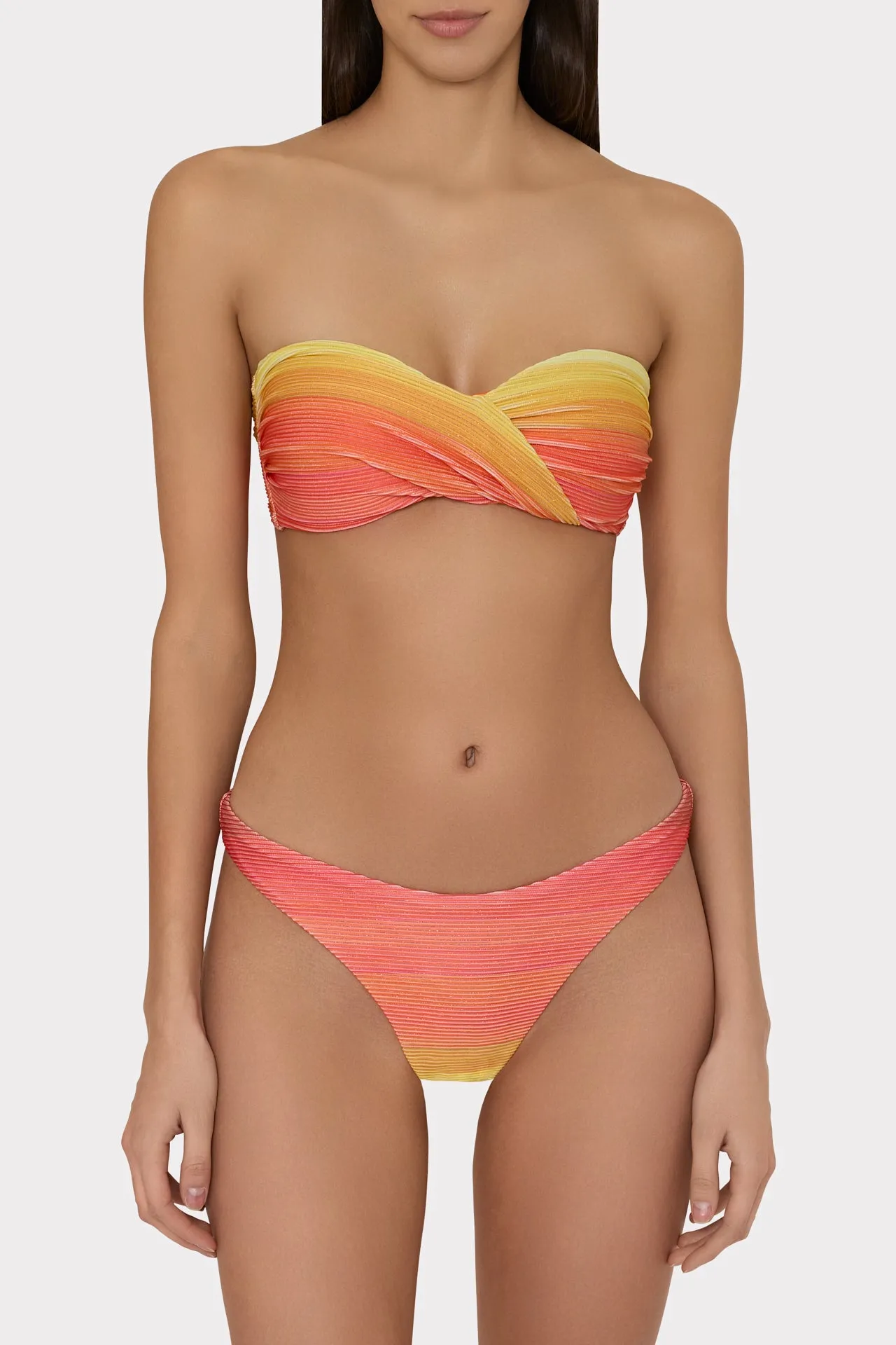 Sunset Stripe Twist Bandeau Top