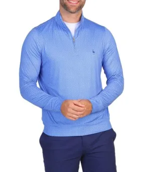 Tailorbyrd Dkny Men's Blue Tees Printed Performance Quarter Zip