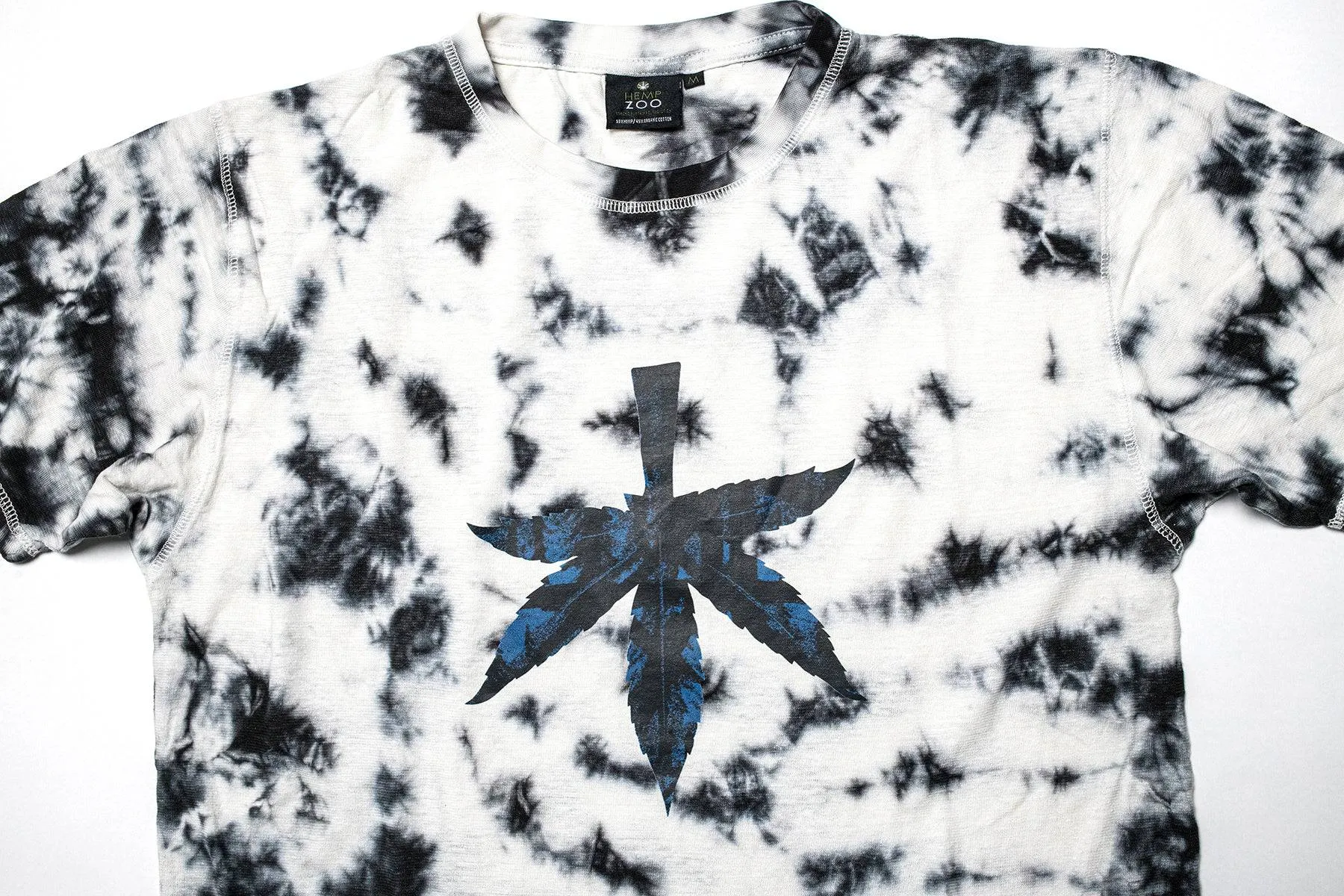 the WOODS HEMP T-SHIRT MIDNIGHT TIE DYE