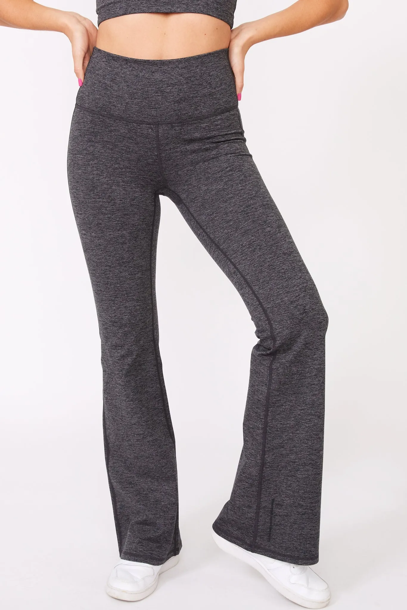 TLC Flare Leggings in Dark Heathered Gray