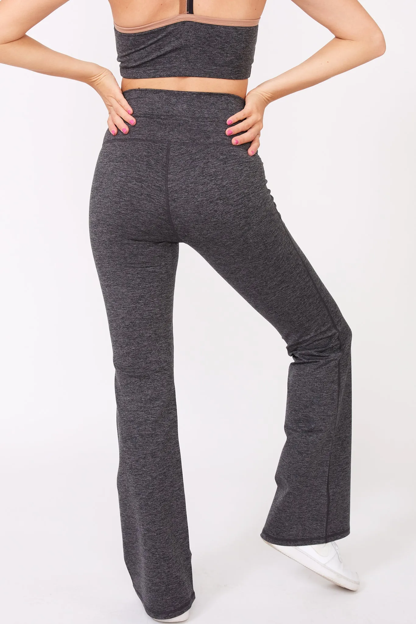 TLC Flare Leggings in Dark Heathered Gray