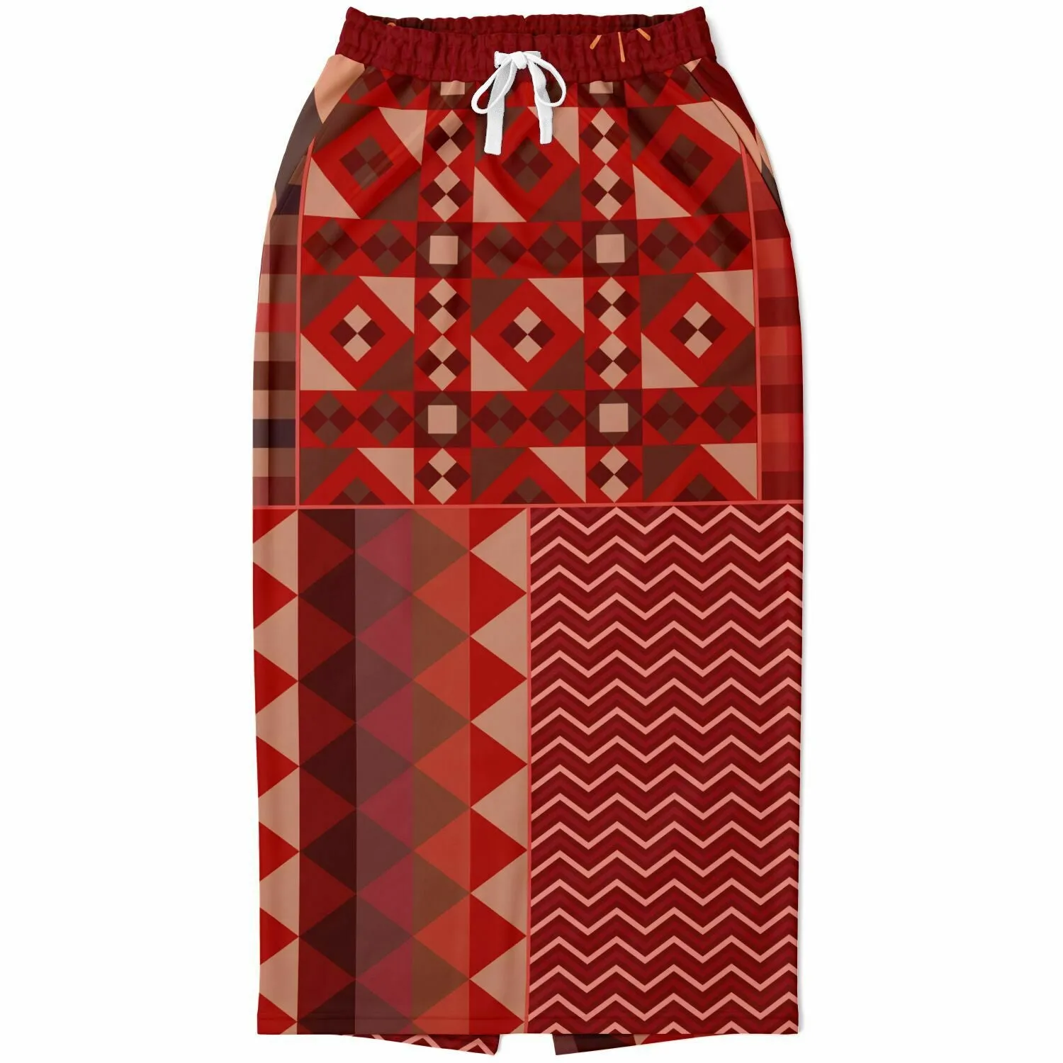 Toscana Red Eco-Poly Long Pocket Skirt