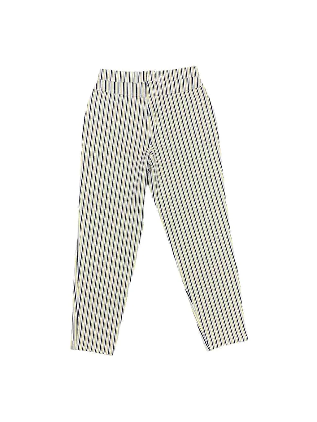 Vintage 90s high rise striped trousers in yellow navy & grey – W29 x L29.5