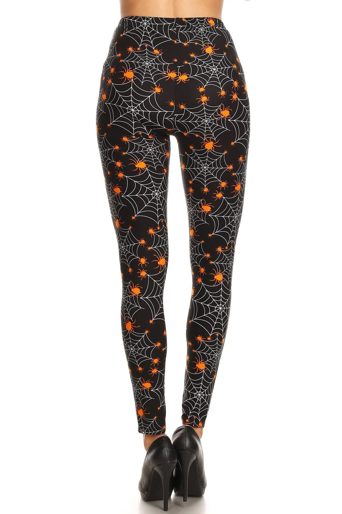 Women's Regular Halloween Spider Spiderweb Pattern Printed Leggings