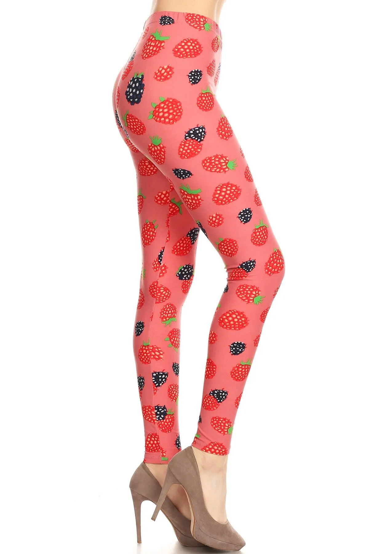 Women's Regular Raspberry Blueberry Pattern Printed Leggings