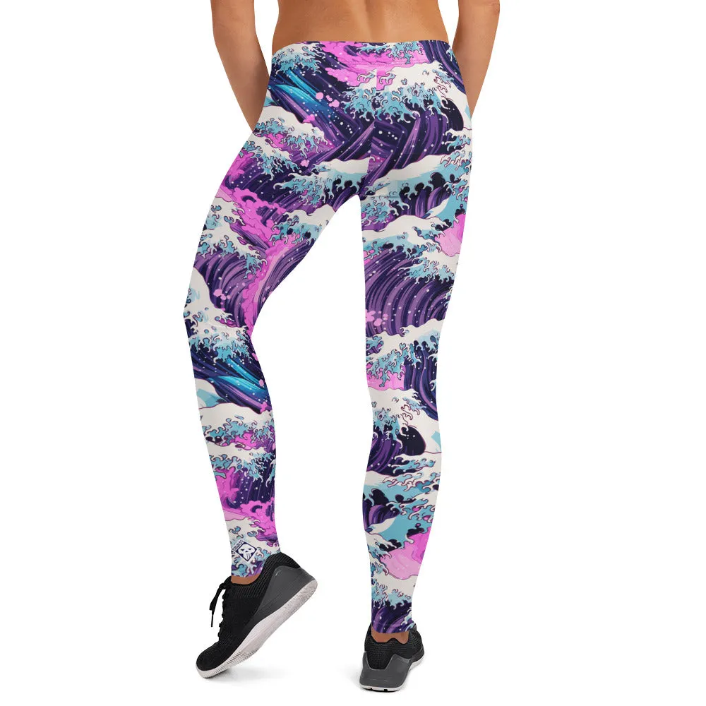 Women's Yoga Pants Workout Leggings - Purple Wave 002