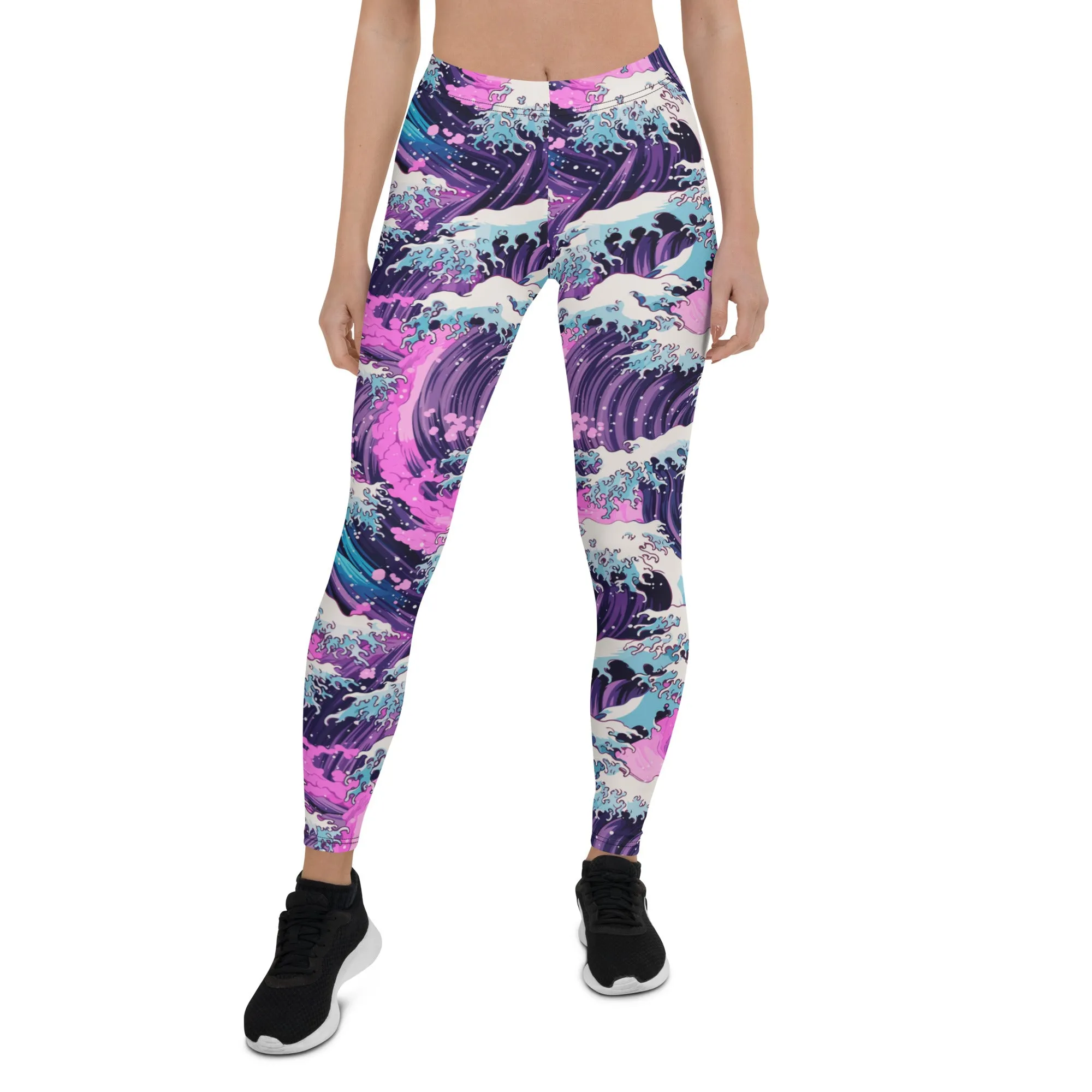 Women's Yoga Pants Workout Leggings - Purple Wave 002