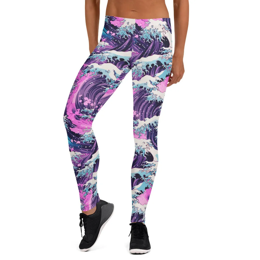 Women's Yoga Pants Workout Leggings - Purple Wave 002