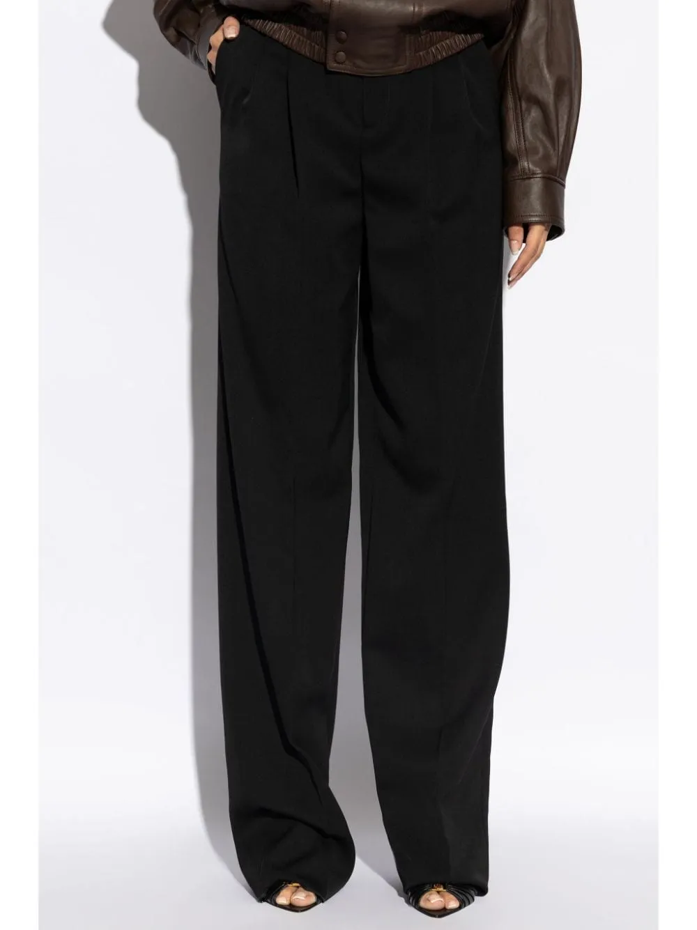 WOOL WIDE-LEG TROUSERS